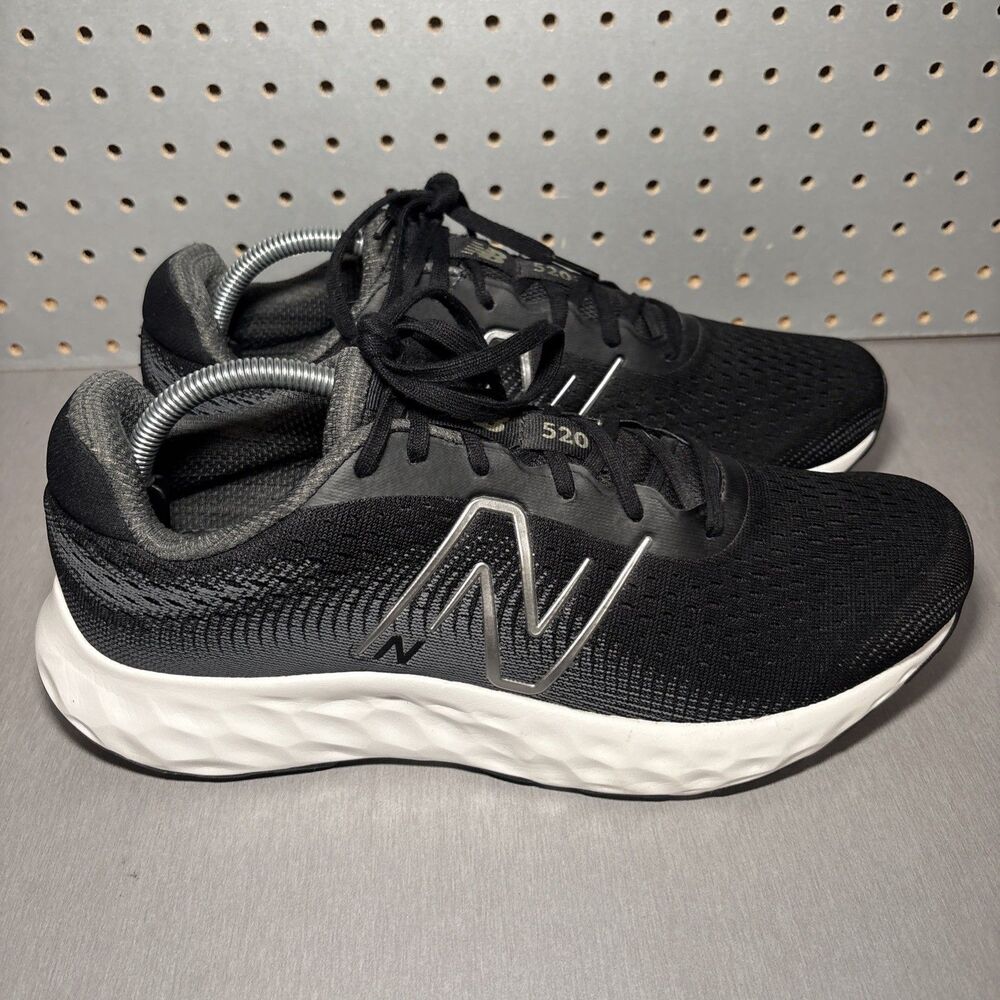 New Balance 520v8 Mens Sz 11.5 Running Shoes Athletic Black White Gym Walking